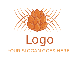 restaurant logo online pine cone with lines