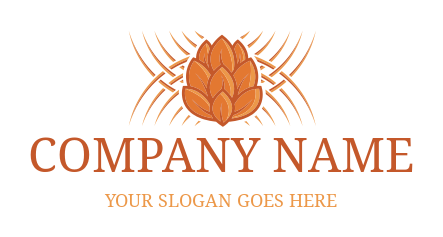 restaurant logo online pine cone with lines