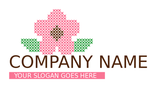 apparel logo icon pink knitted craft flower