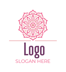 spa logo maker pink motifs mandala - logodesign.net