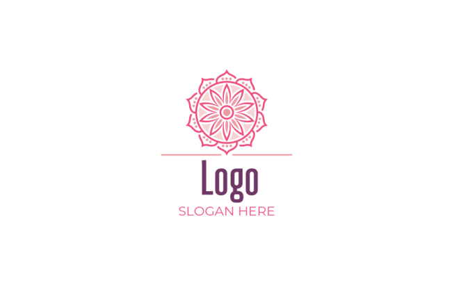 spa logo maker pink motifs mandala - logodesign.net