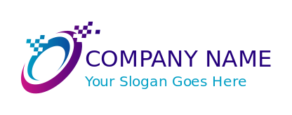 Letter C logo image pixels hi-tech swoosh in letter C 