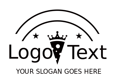 restaurant logo icon pizza slice with crown