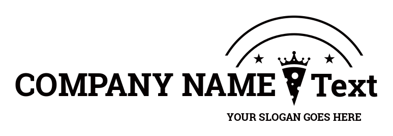 restaurant logo icon pizza slice with crown