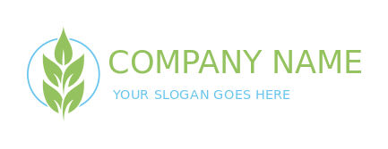 spa logo icon plant with leaves in line circle