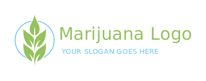 spa logo icon plant with leaves in line circle