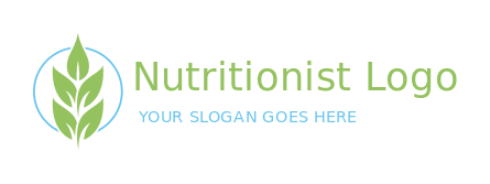 spa logo icon plant with leaves in line circle