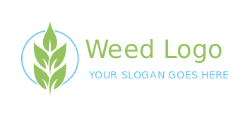 spa logo icon plant with leaves in line circle