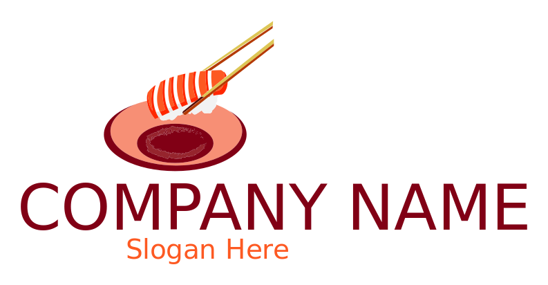 restaurant logo chopsticks sushi over plate
