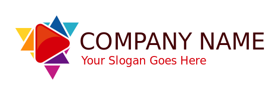 design a media logo play icon in triangles