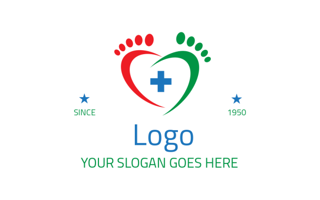 podiatrist footprint and cross logo sample