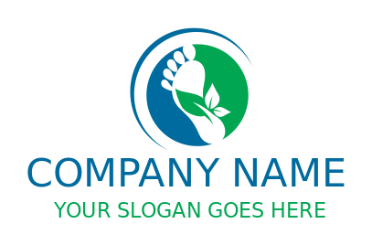 medical logo podiatrist footprint with plant
