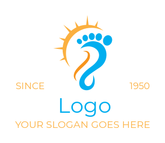 medical logo icon podiatrist footprint with sun