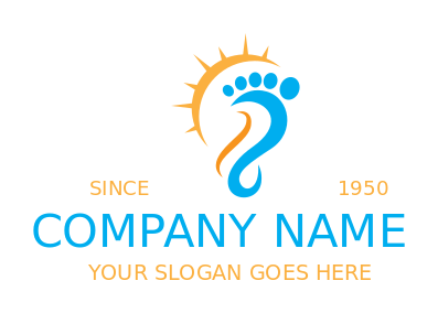 medical logo icon podiatrist footprint with sun
