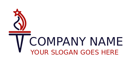 political logo icon of star on flame of torch