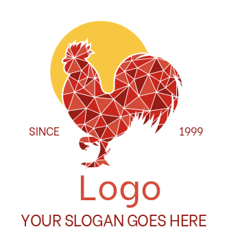restaurant logo polygon rooster with circle