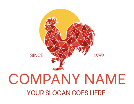 restaurant logo polygon rooster with circle