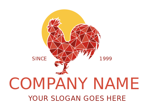 restaurant logo polygon rooster with circle