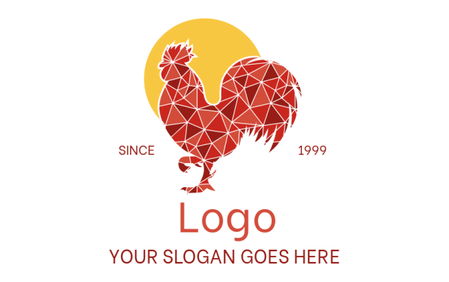 polygon rooster with circle