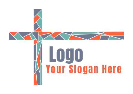 religious logo icon polygonal cross - logodesign.net