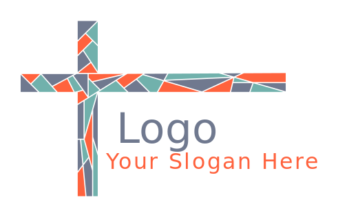 religious logo icon polygonal cross - logodesign.net