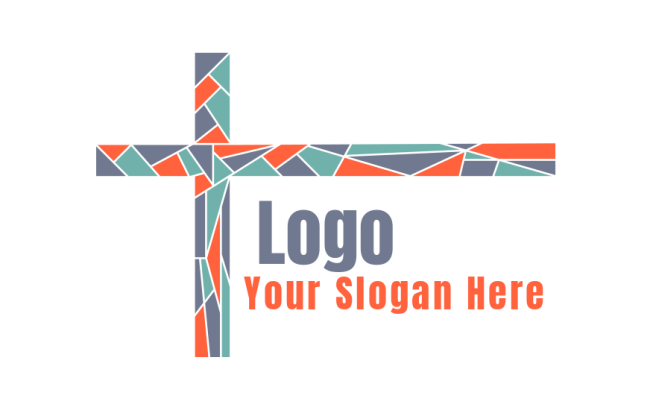 religious logo icon polygonal cross - logodesign.net