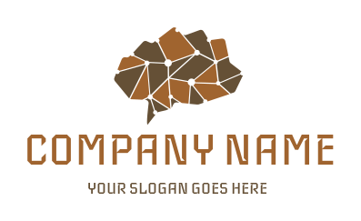 medical logo brain in polygon neural network
