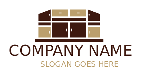 construction logo polygonal shaped cabinets