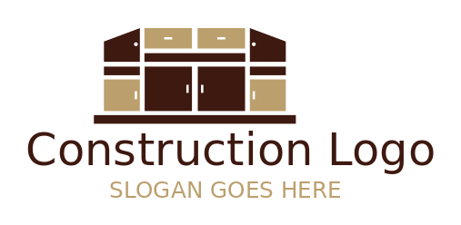 construction logo polygonal shaped cabinets
