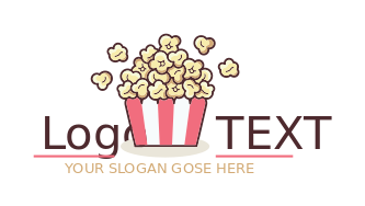 make a popcorn parlor logo flying from packet
