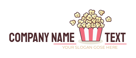 make a popcorn parlor logo flying from packet