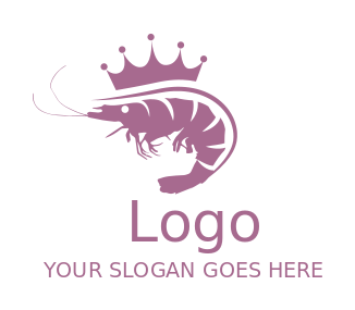 seafood company logo online prawn with a crown