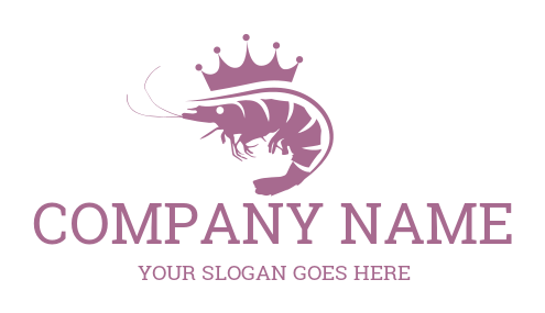 restaurant logo online prawn with a crown