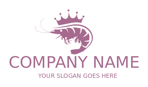 seafood company logo online prawn with a crown