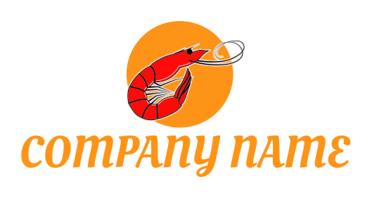 restaurant logo seafood prawn with sun