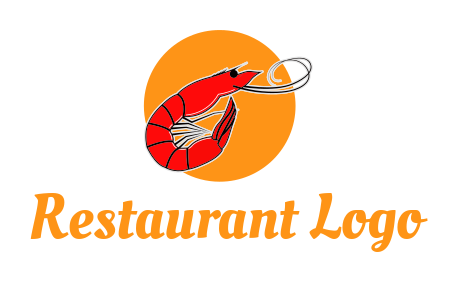 restaurant logo seafood prawn with sun