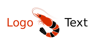 restaurant logo prawn within two circular lines