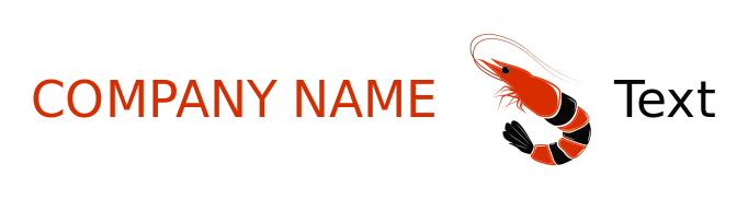 restaurant logo prawn within two circular lines