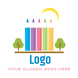 kindergarten school logo color pencils park