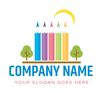 kindergarten school logo color pencils park