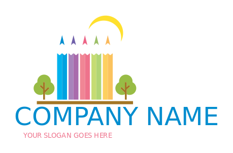 kindergarten school logo color pencils park