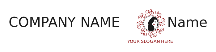 beauty logo maker pretty face in mirror