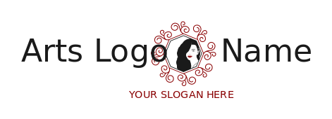 beauty logo maker pretty face in mirror