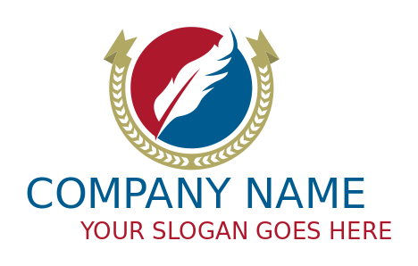 education logo feather in circle with wreath