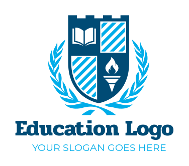 Private School shield with wreath logo maker