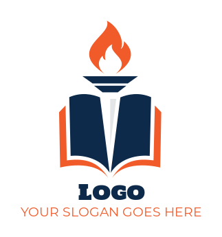 make an education logo book with torch
