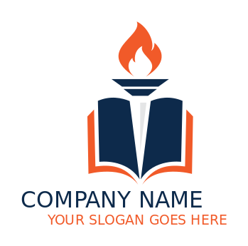 make an education logo book with torch