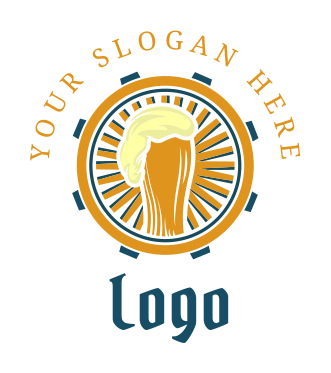 restaurant logo icon beer glass foaming