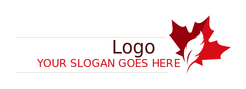 author writer logo image quill in maple leaf