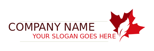 author writer logo image quill in maple leaf